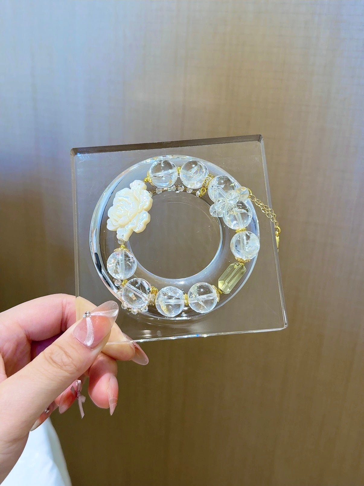 ▫️▪️ White crystal citrine bracelet